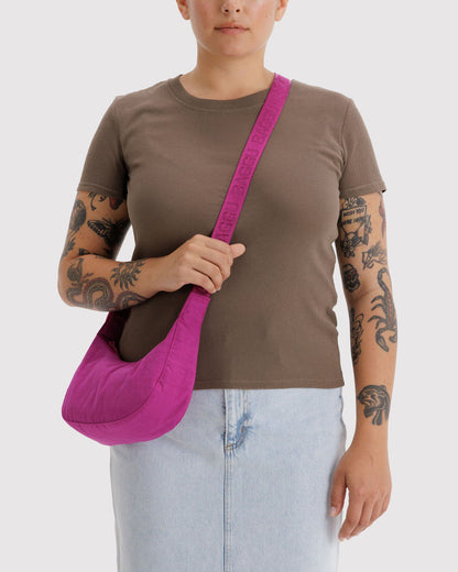 Small Nylon Crescent Bag Deep Fuchsia | Baggu Online Store