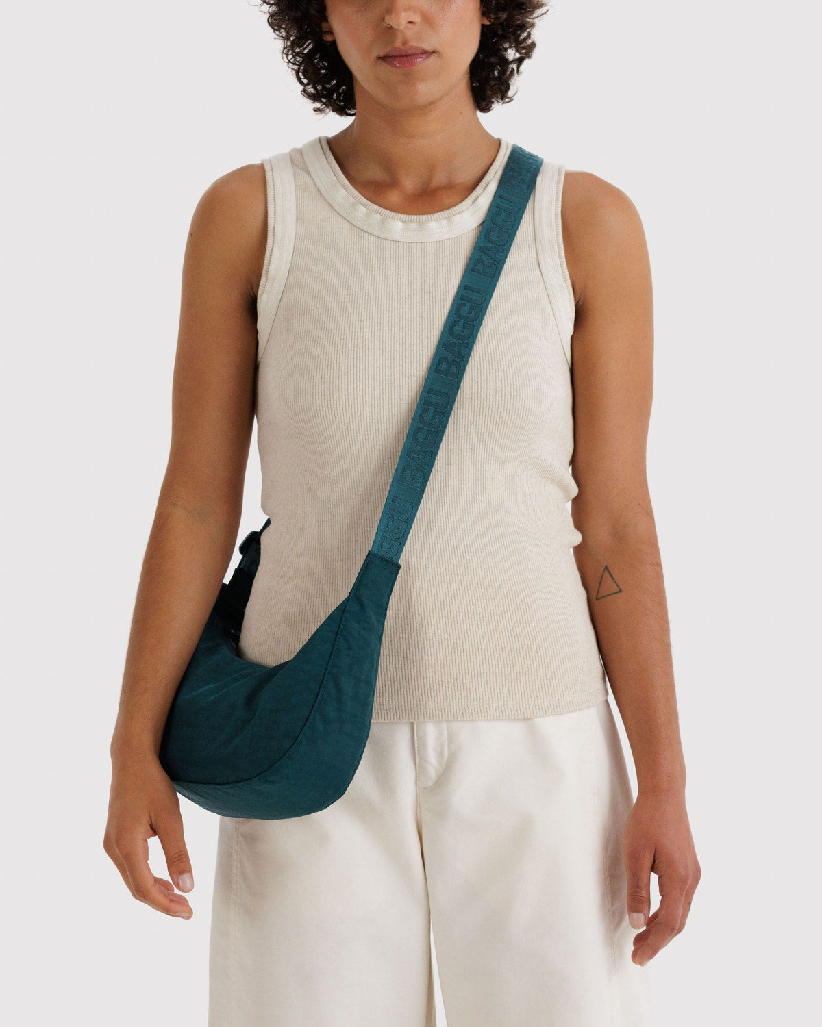 Small Nylon Crescent Bag Deep Sea | Baggu Discount