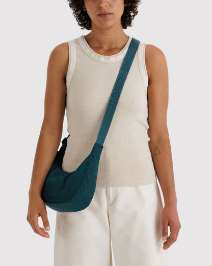 Small Nylon Crescent Bag Deep Sea | Baggu Discount