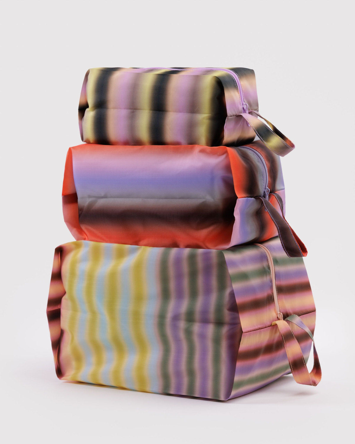 3D Zip Set Gradient Stripes | Baggu Online Store