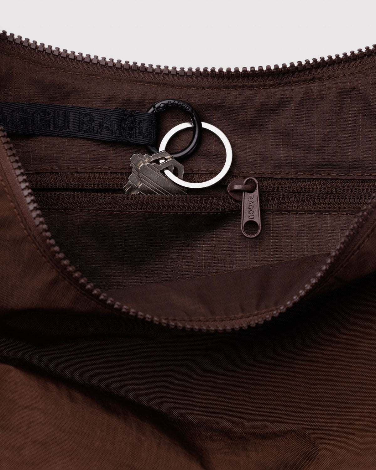 Medium Nylon Crescent Bag Coffee | Baggu Online Store