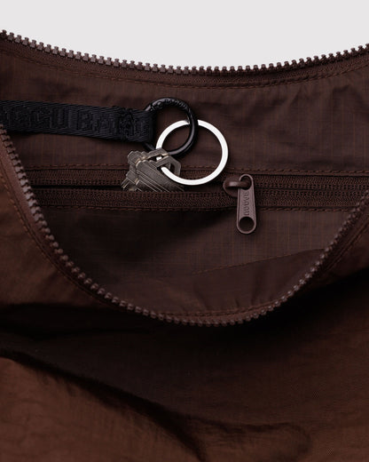 Medium Nylon Crescent Bag Coffee | Baggu Online Store