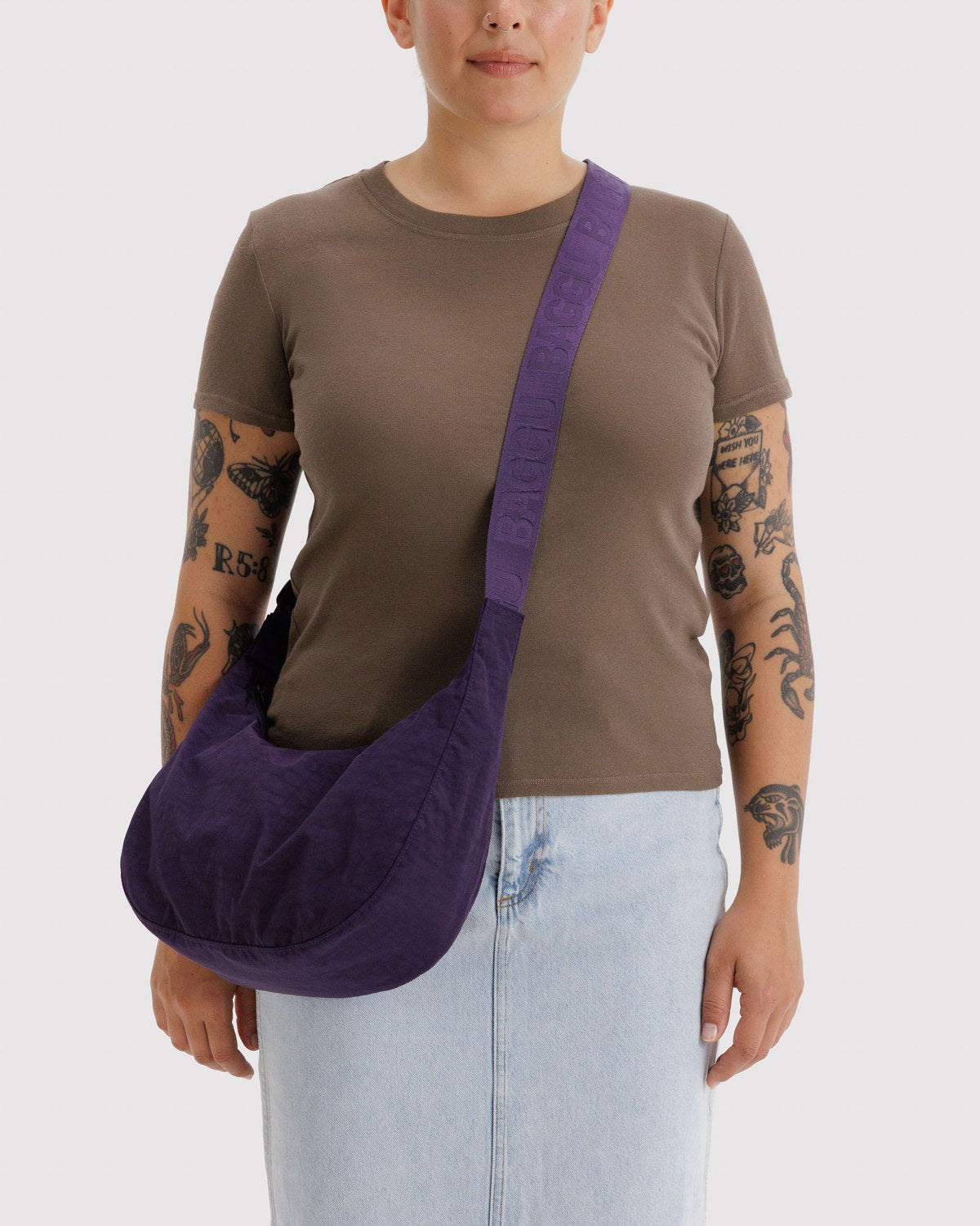 Medium Nylon Crescent Bag Fig | Baggu Discount