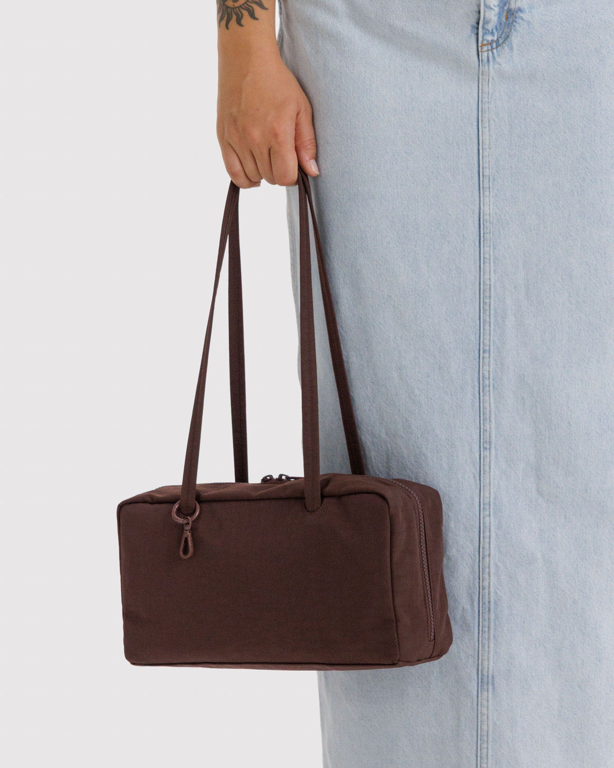 Nylon Bowler Bag Coffee | Baggu On Sale