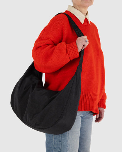 Large Nylon Crescent Bag Black | Baggu Online