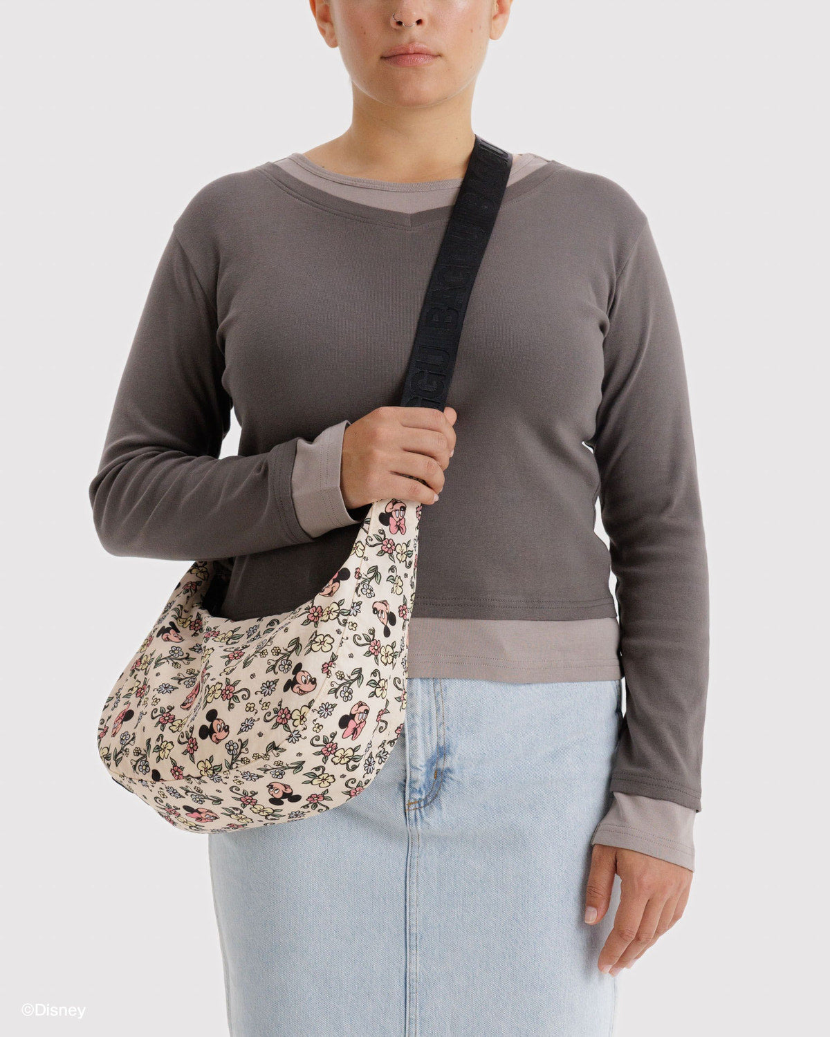 Medium Nylon Crescent Bag Storybook Floral | Baggu Online