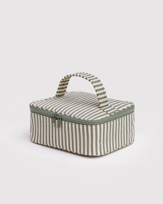 Small Cosmetic Case Sage Stripe | Baggu On Sale