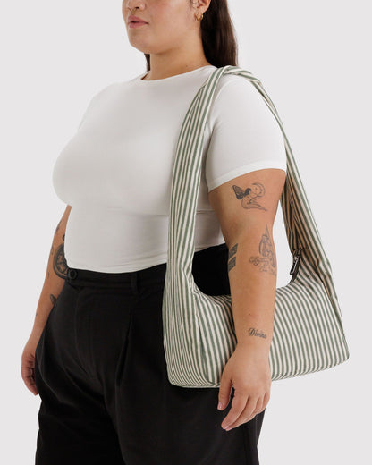 Nylon Meringue Bag Sage Stripe | Baggu On Sale