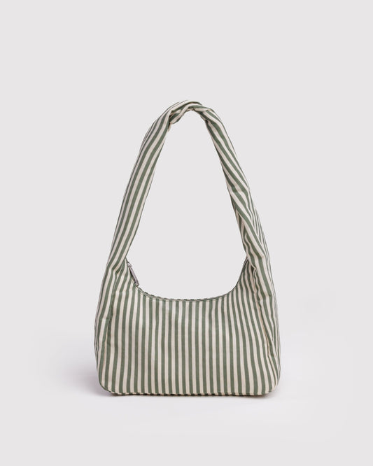 Small Nylon Meringue Bag Sage Stripe | Baggu On Sale