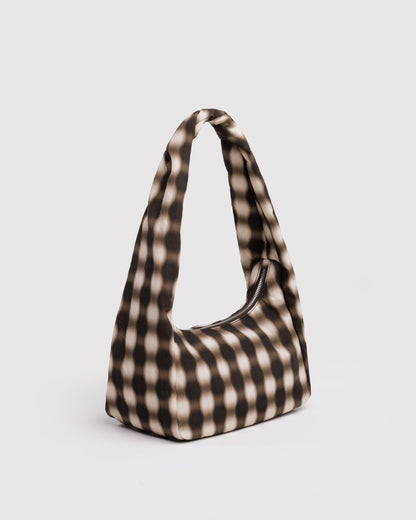 Small Nylon Meringue Bag Blurred Gingham Brown | Baggu Discount