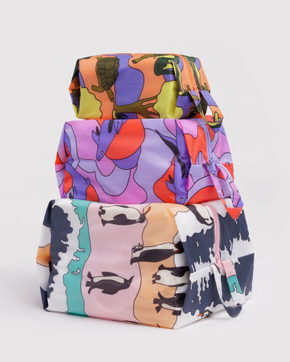 3D Zip Set Vacation Animals | Baggu Discount