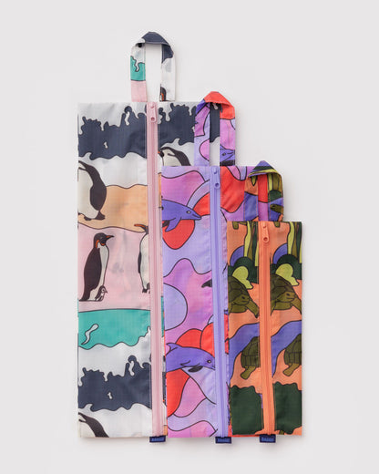 3D Zip Set Vacation Animals | Baggu Discount