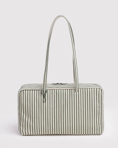 Medium Nylon Bowler Bag Sage Stripe | Baggu Online