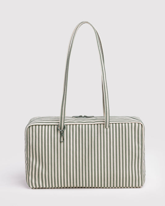 Medium Nylon Bowler Bag Sage Stripe | Baggu Online