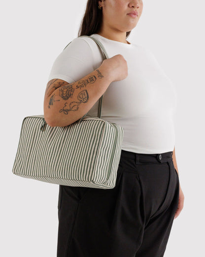 Medium Nylon Bowler Bag Sage Stripe | Baggu Online