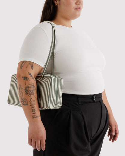 Nylon Bowler Bag Sage Stripe | Baggu Online Store