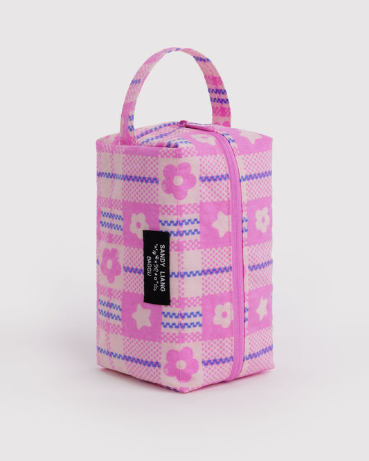 Dopp Kit Market Plaid Pink | Baggu Online Store
