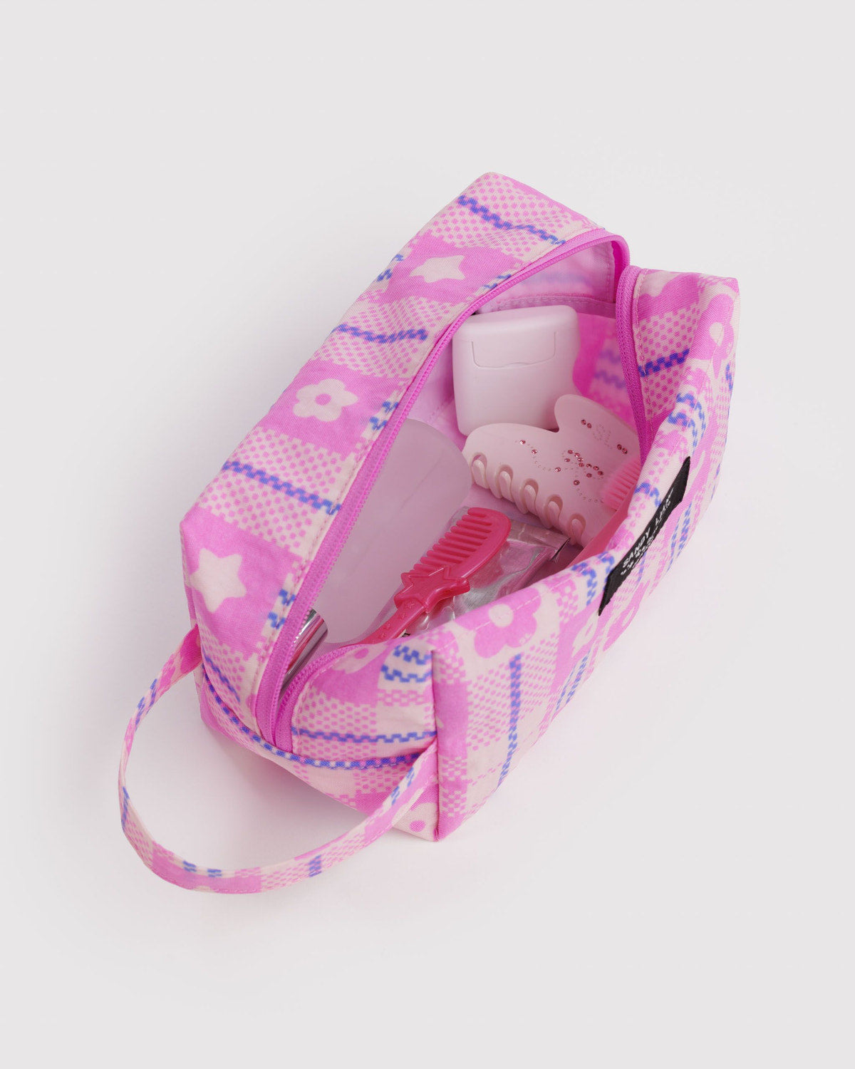 Dopp Kit Market Plaid Pink | Baggu Online Store