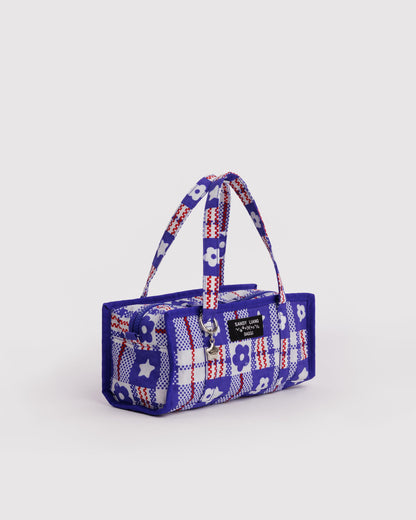 Mini Nylon Market Bag Market Plaid Blue | Baggu Outlets