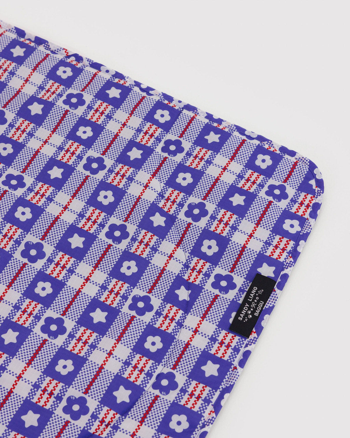 Puffy Picnic Blanket Market Plaid Blue | Baggu Online Store