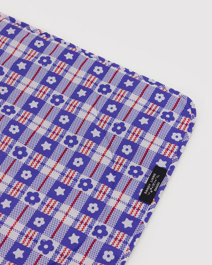 Puffy Picnic Blanket Market Plaid Blue | Baggu Online Store